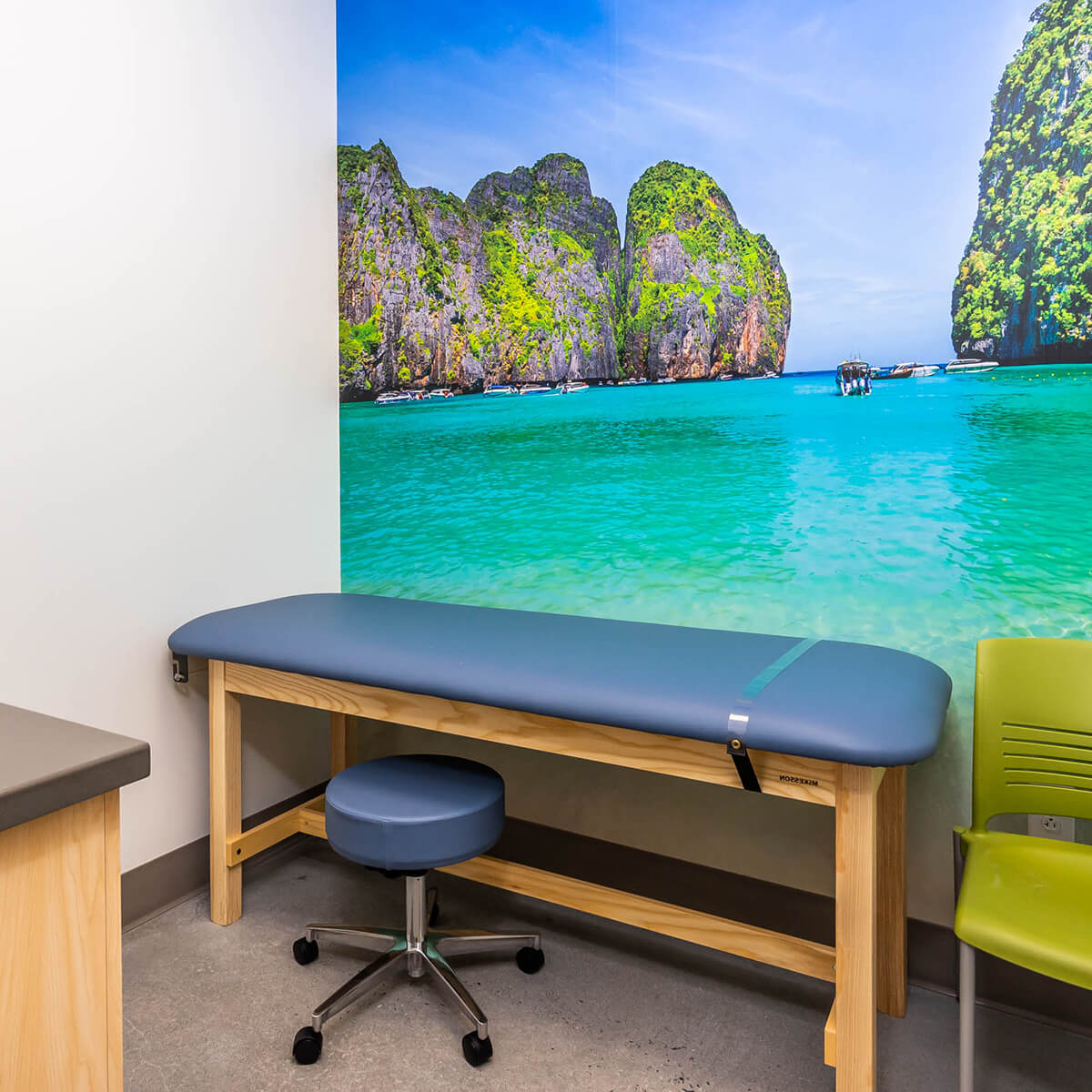 view of a serene and clean patient room at Primary Pediatrics in Macon, GA