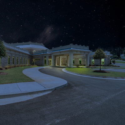 A view at night of Primary Pediatrics pediatrician's offices on Bowman Rd in Macon, GA.